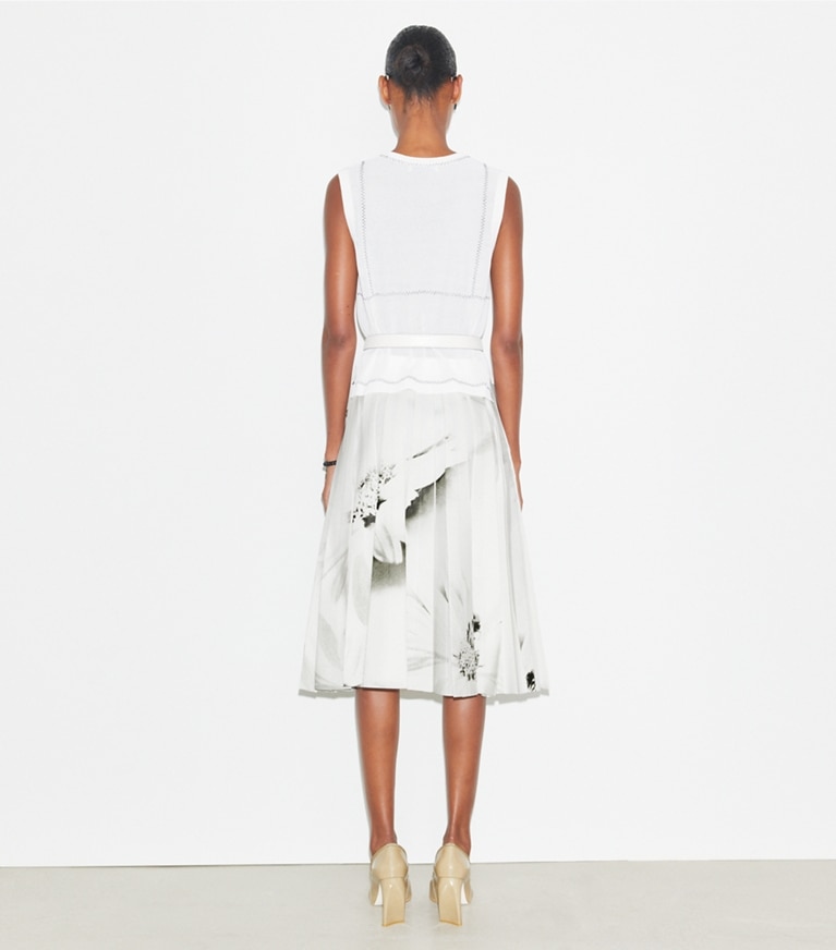 Tory Burch designer oberteile Meshtop aus Baumwolle und Nylon in White front
