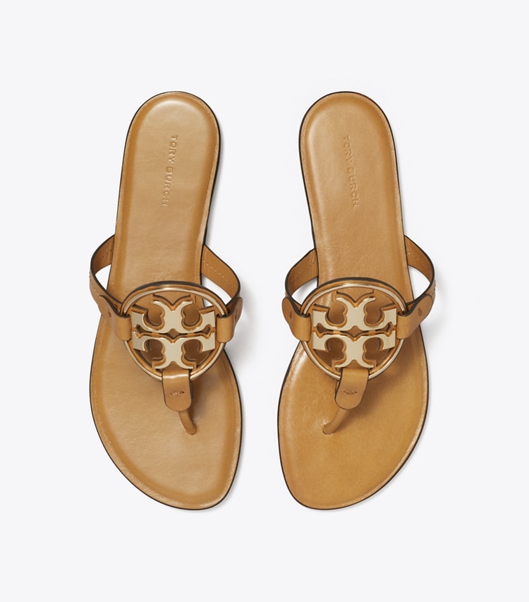 Tory Burch designer sandali Metal Miller Sandal in WALNUT / GOLD superiore