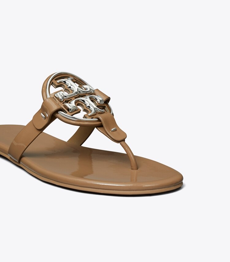Tory Burch designer sandals Metal Miller Soft Sandal in ALMOND FLOUR detail