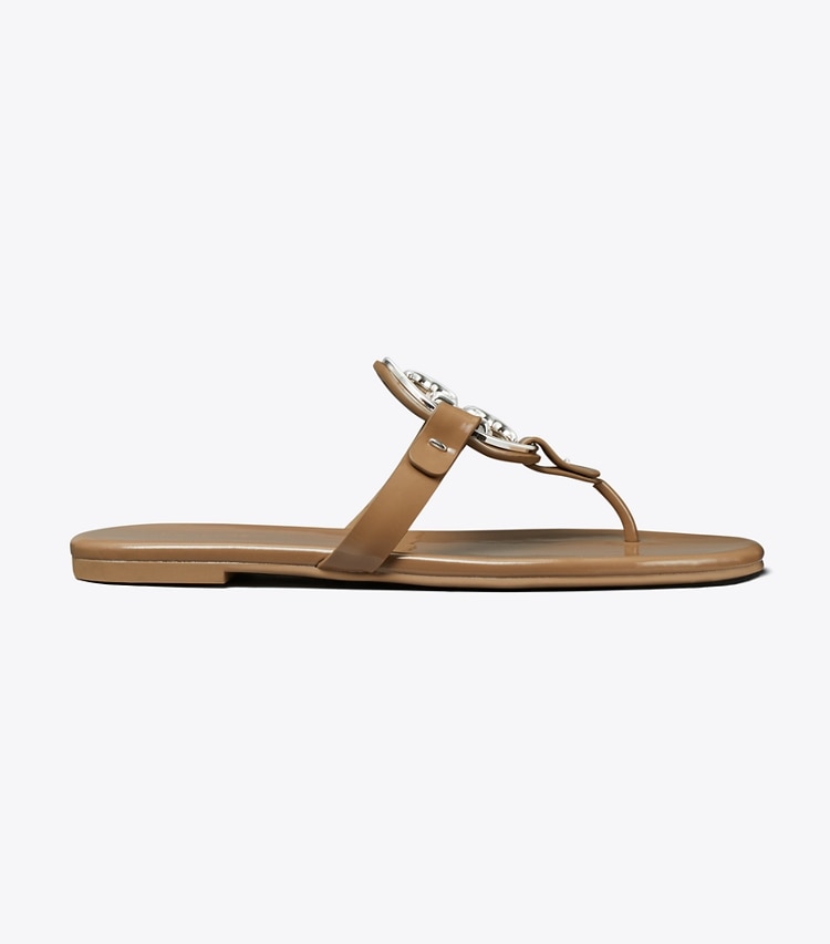 Tory Burch designer sandals Metal Miller Soft Sandal in ALMOND FLOUR side