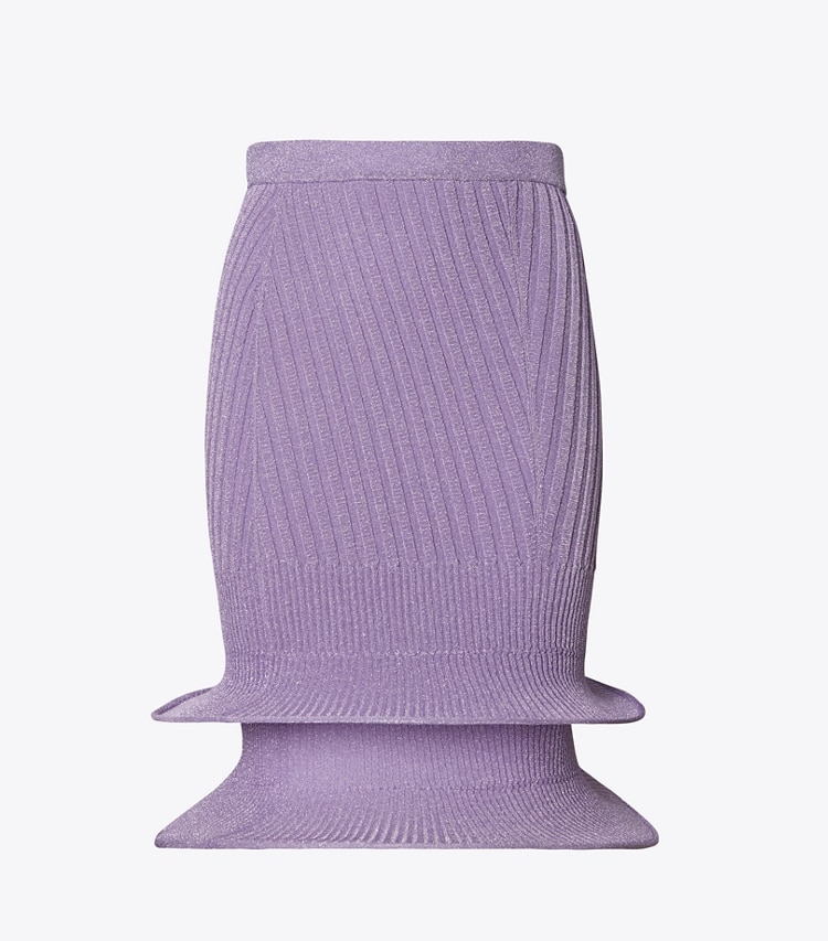 Tory Burch designer bottoms Metallic Hoop Skirt in Bright Lavender front