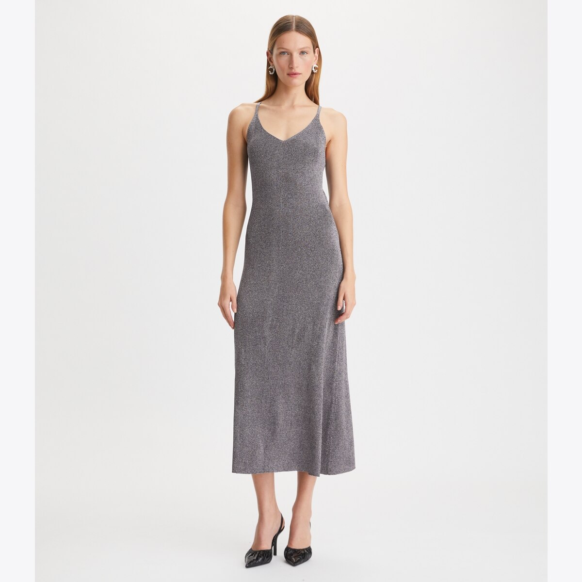 Tory Burch Rennie Metallic Raw Hem Dress sale Size 4