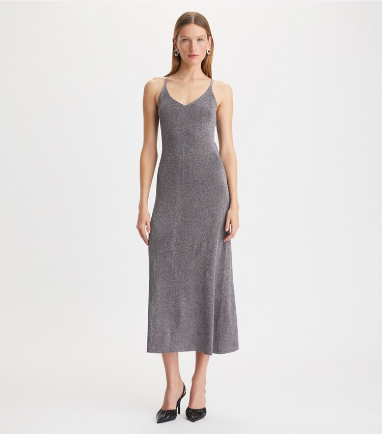 Metallic Knitted Slip Dress: Women's Designer Dresses | Tory Burch