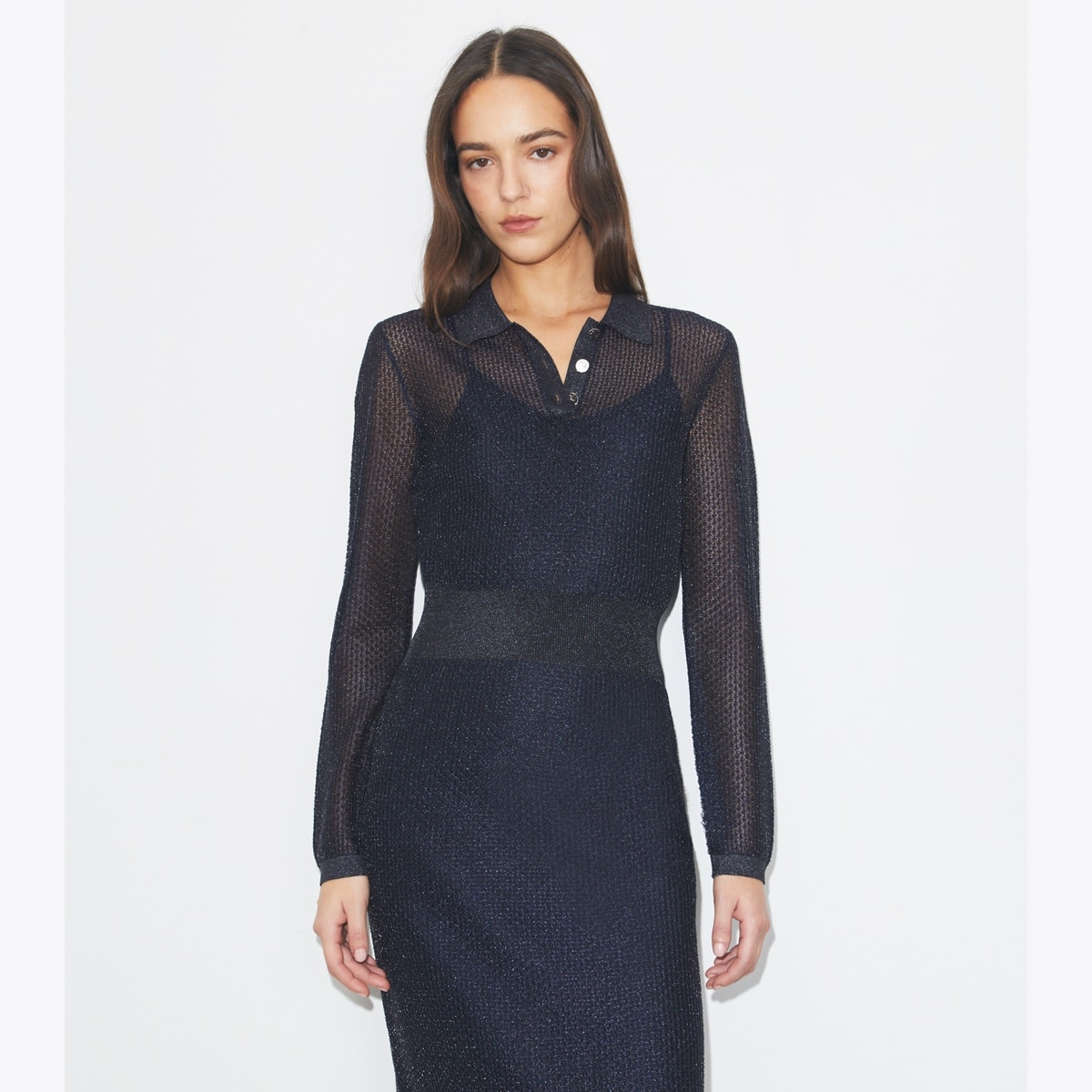 knit maci dress Misook Princess Seam Fringe Trim Knit Dress
