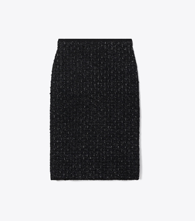 Tory Burch designer unterteile Metallic-Tweedrock in Black Multi front