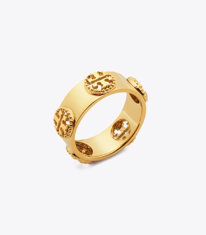 Milgrain Logo Ring: Women's Designer Rings | Tory Burch