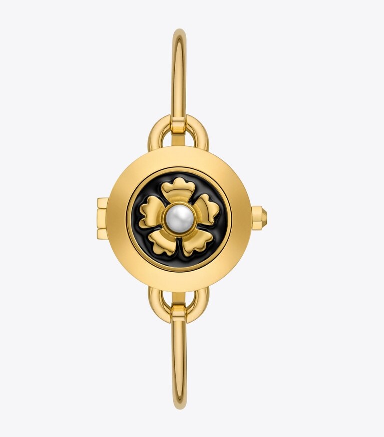 Tory Burch designer armbanduhren Miller Armbanduhren-Geschenkset aus goldfarbenem Edelstahl in MOP/STONES/PEARL front