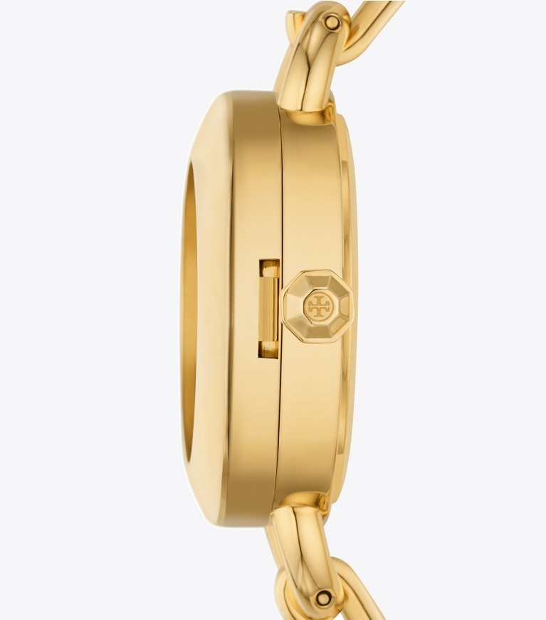 Tory Burch designer armbanduhren Miller Armbanduhren-Geschenkset aus goldfarbenem Edelstahl in MOP/STONES/PEARL front