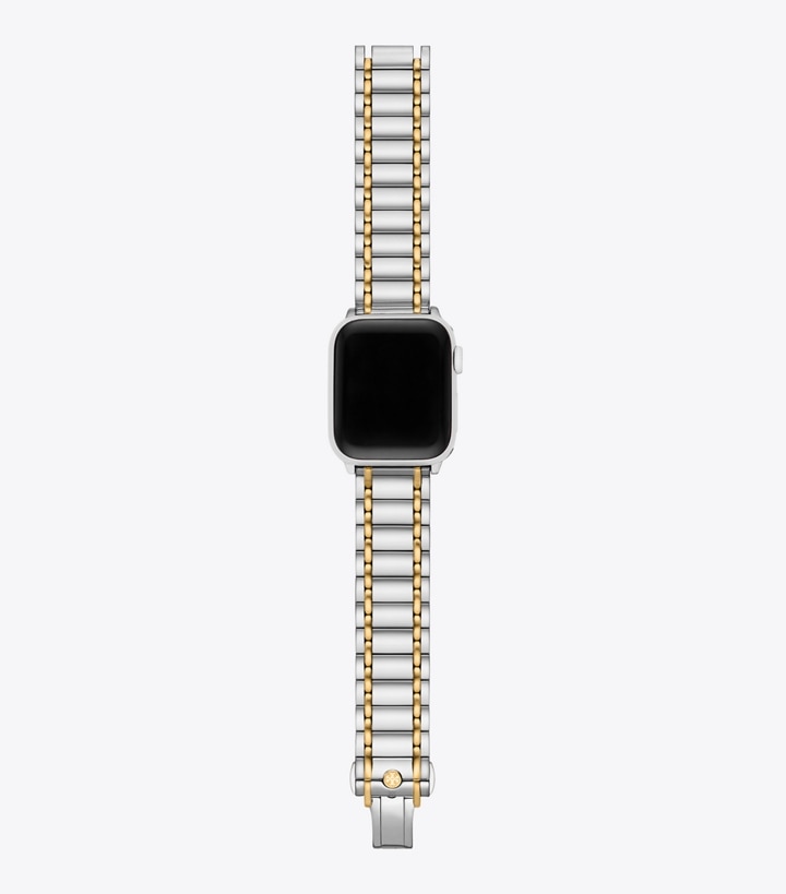 Tory Burch designer トリー トラック スマートウォッチ Apple Watch® ミラー バンド ツートーン ゴールド／ステンレススチール in SILVER/GOLD front