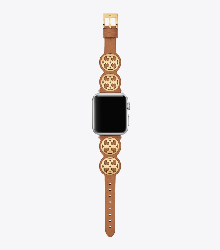 Tory Burch designer watches tory track smart watches Miller Band For Apple Watch® in Luggage front