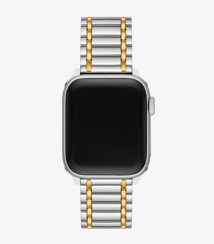 Tory Burch designer watches tory track smart watches Miller Band for Apple Watch® in SILVER/GOLD overhead
