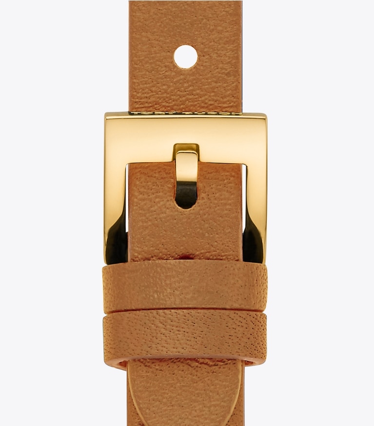 Tory Burch designer watches tory track smart watches Miller Band For Apple Watch® in Luggage front