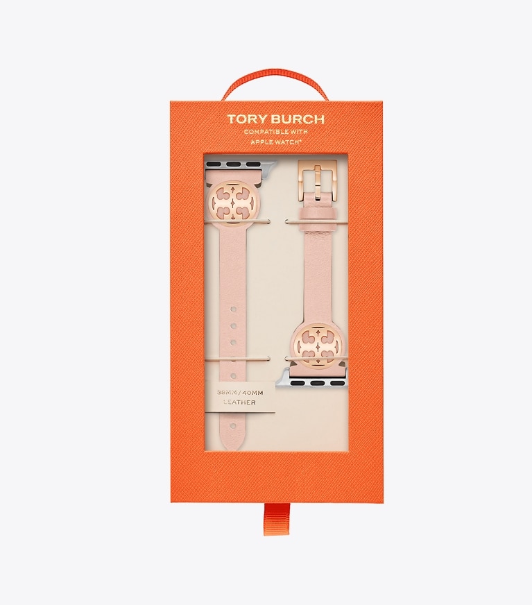Tory Burch designer watches tory track smart watches Miller Band for Apple Watch® in Blush / Rose Gold front
