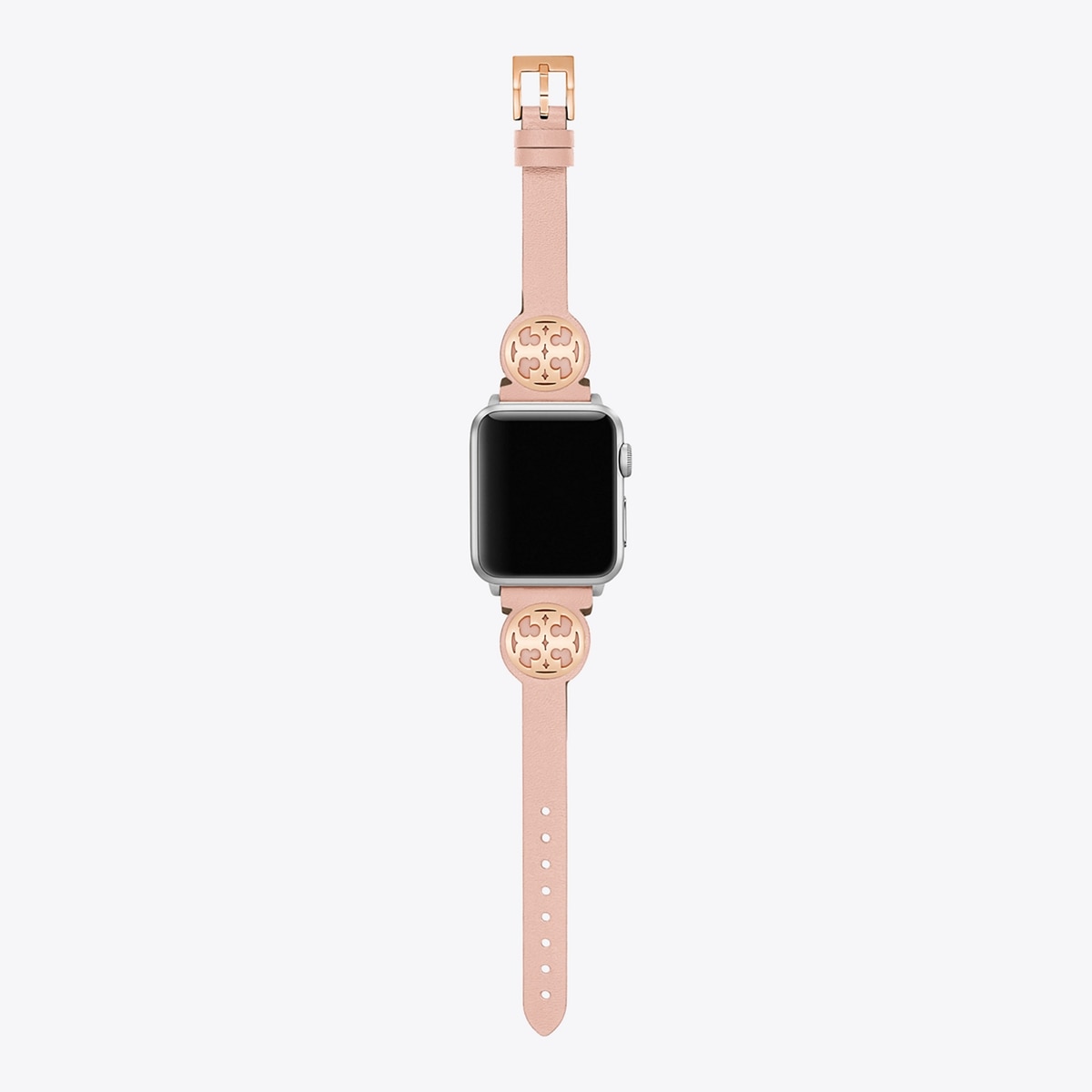 Tory Burch Miller Black Leather Gold Logo shops Stud Apple Watch Band Strap 38mm/40mm