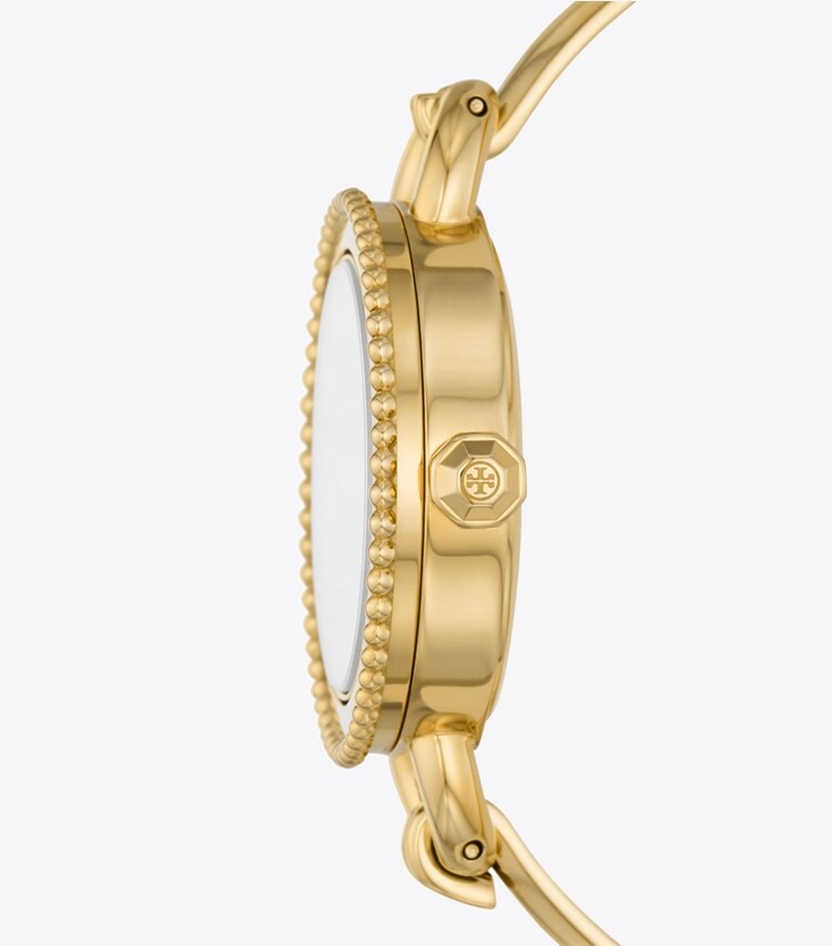 Tory Burch designer strap watches Miller Bangle Watch in IVORY/GOLD/MULTI TOP RINGS side