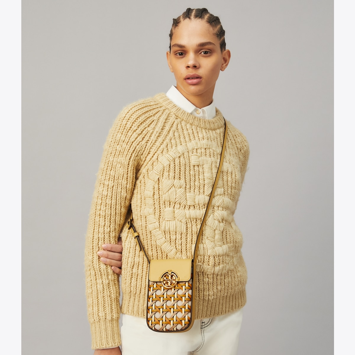 Miller Basket-weave Phone Crossbody: Women