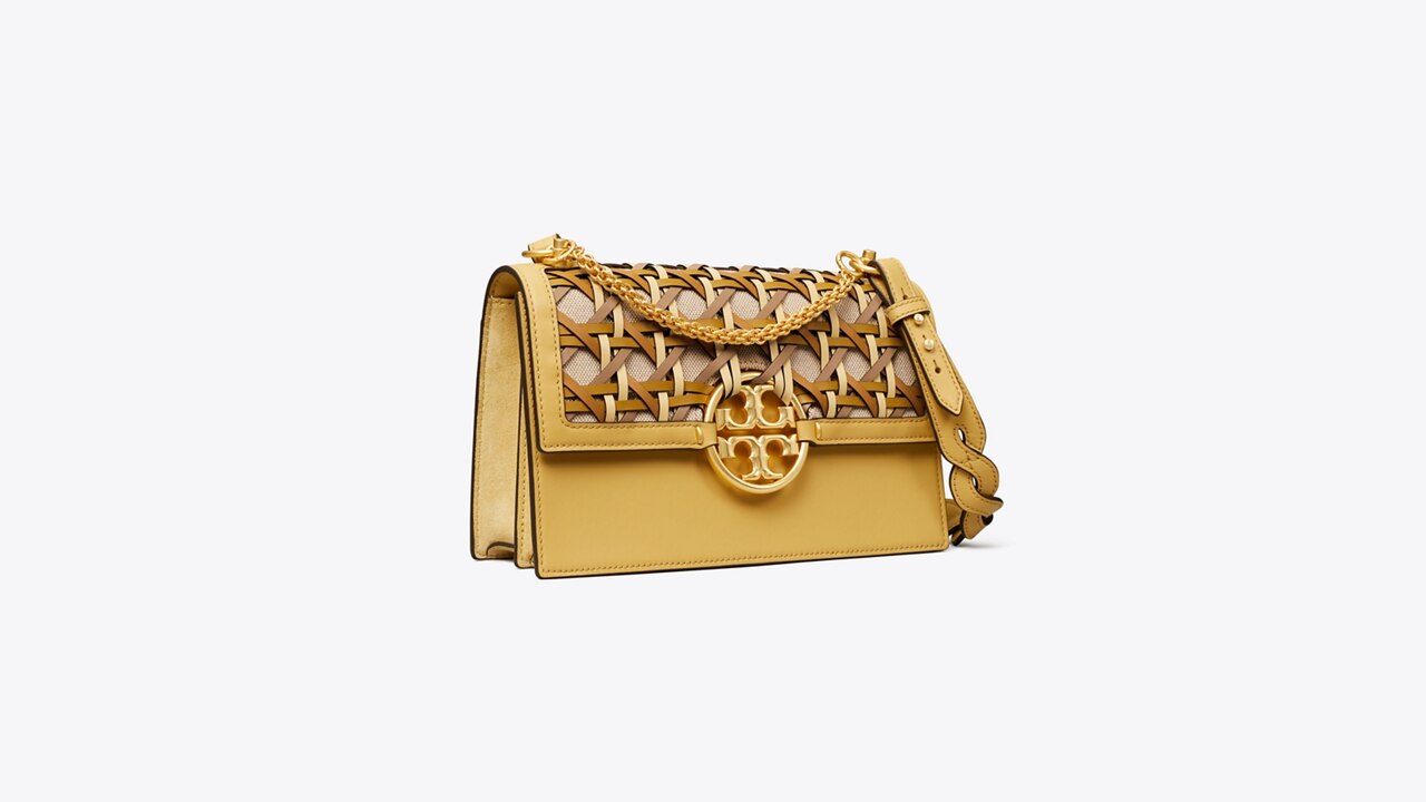 Tory Burch Ladies Cornbread Miller Basket-Weave Shoulder Bag 86459