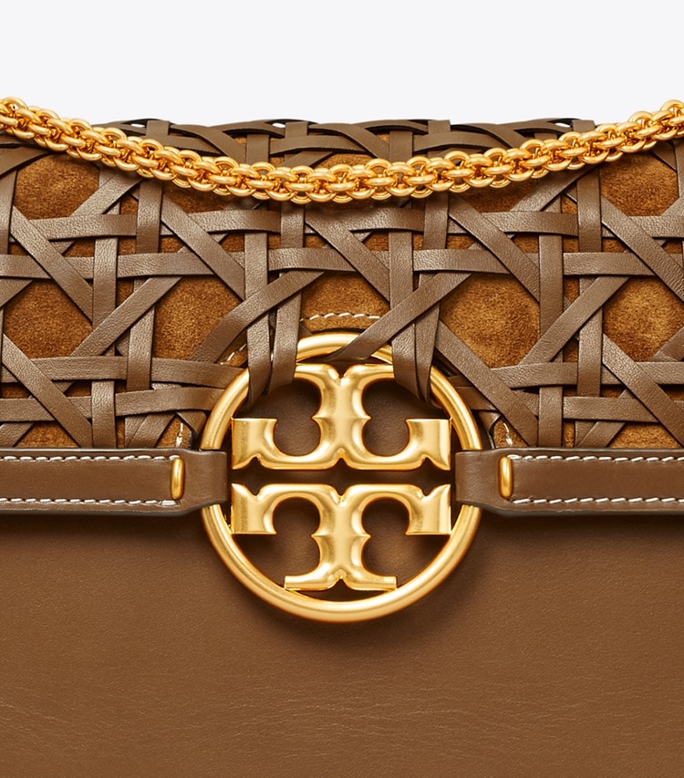 Tory Burch designer shoulder bags Miller Basket-Weave Shoulder Bag in Moose detail