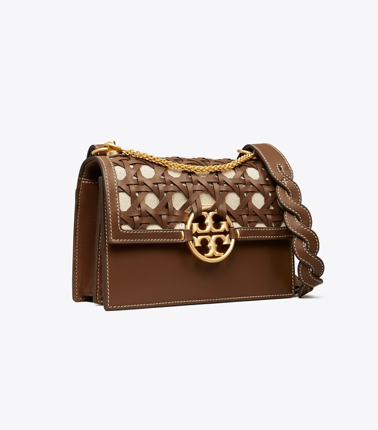 Tory Burch designer shoulder bags Miller Basketweave Small Shoulder Bag  in Star Anise angle