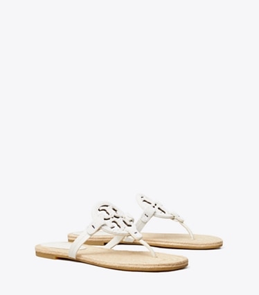 Tory Burch designer sandals Miller Beaded Espadrille in CREAM angle