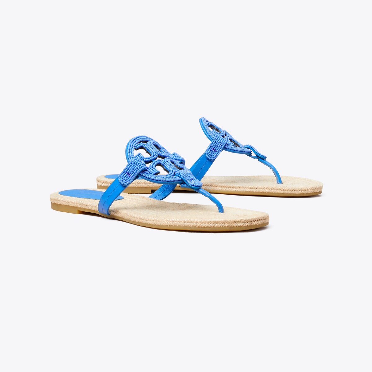 美品　TORY BURCH ネイビー　レザー　バレエシューズ　23.5㎝ Miller Beaded Espadrille: Women's Designer Sandals | Tory Burch