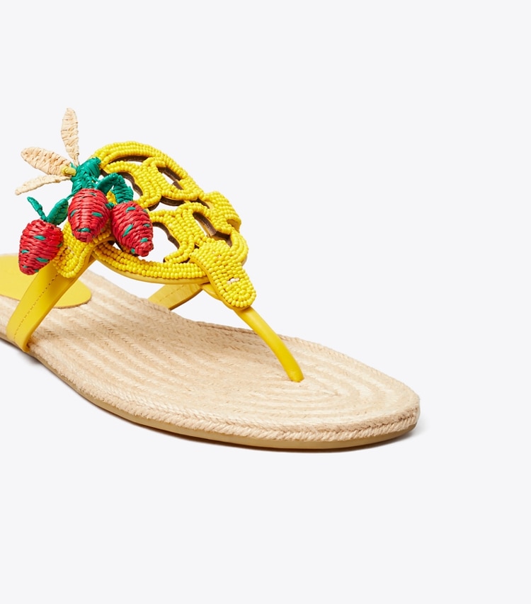 Tory Burch designer sandals Miller Beaded Espadrille in POLLINE detail