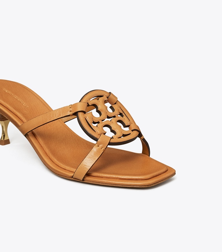 Tory Burch designer sandals Miller Bombé Low Heel Sandal in CARAMEL CORN angle
