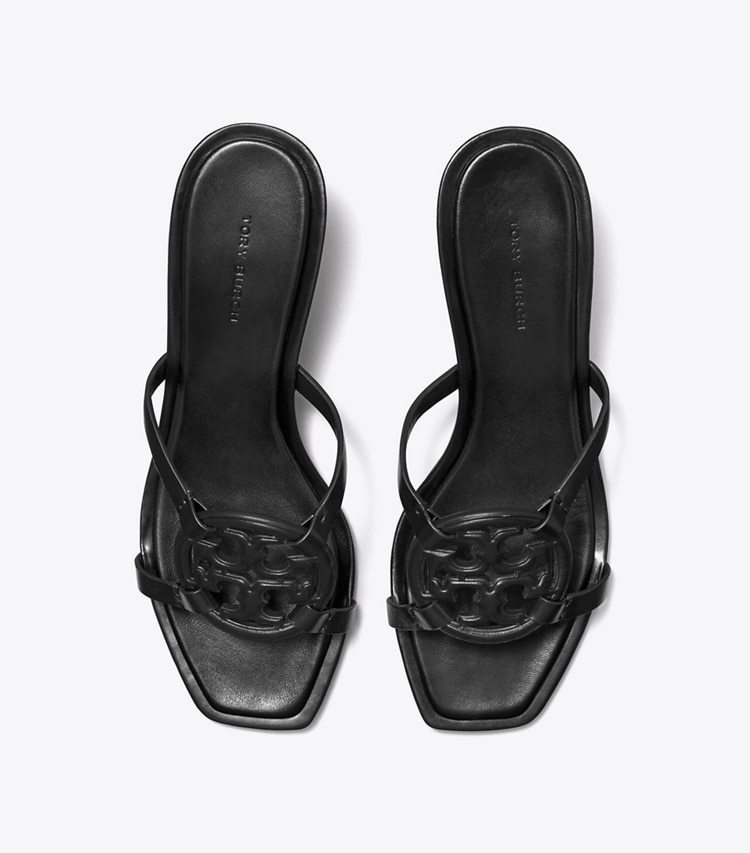 Tory Burch designer sandals Miller Bombé Low Heel Sandal in PERFECT BLACK overhead