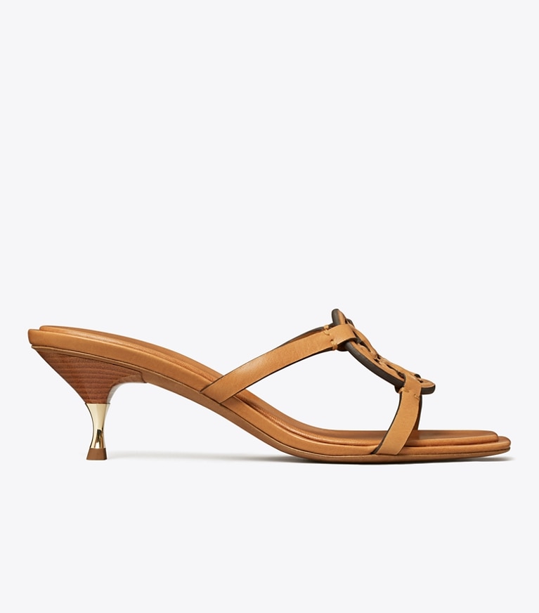 Tory Burch designer sandals Miller Bombé Low Heel Sandal in CARAMEL CORN angle