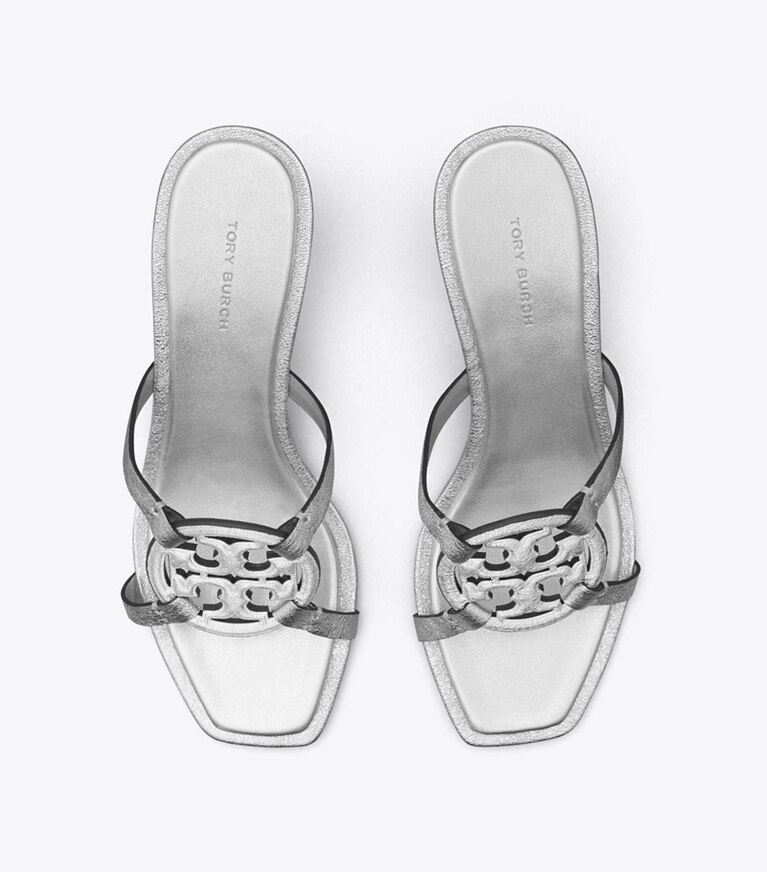 Tory burch silver metallic miller online sandals