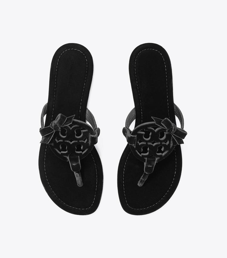Tory Burch designer sandals Miller Bow in PERFECT BLACK / PERFECT BLACK overhead