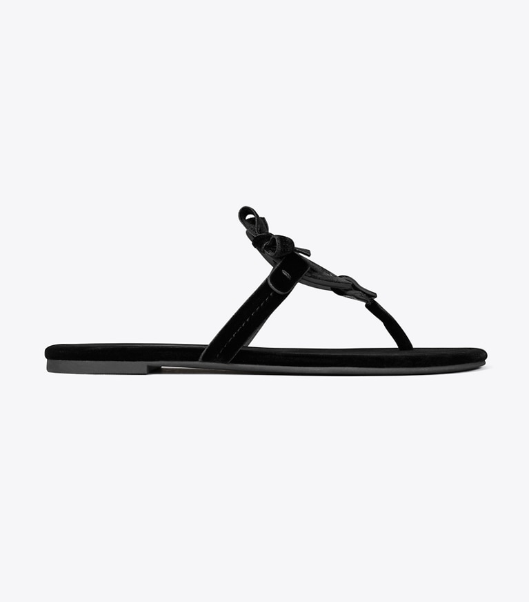 Tory Burch designer sandals Miller Bow in PERFECT BLACK / PERFECT BLACK side