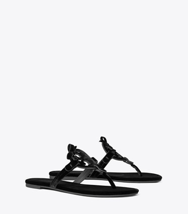 Tory Burch designer sandals Miller Bow Velvet Sandal in PERFECT BLACK / PERFECT BLACK angle