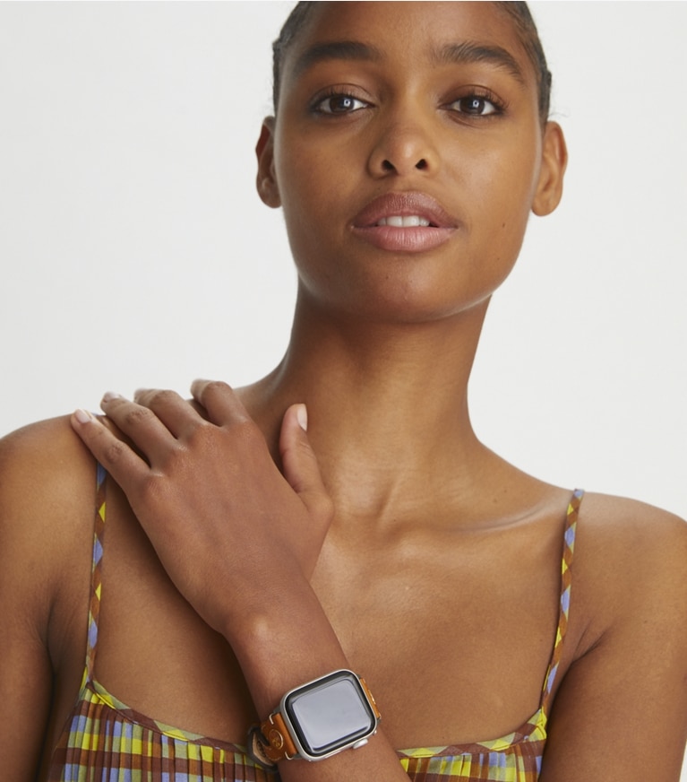 国内直営*TORY BURCH*APPLE WATCHブレイドバンド キャメルレザー Apple Watch® ブレイドバンド キャメルレザー : レディース