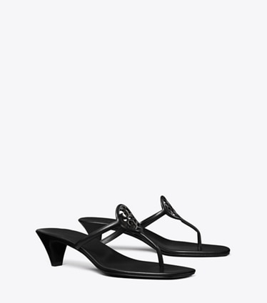 Tory Burch designer sandals Miller Capri Kitten Heel in PERFECT BLACK / PERFECT BLACK angle