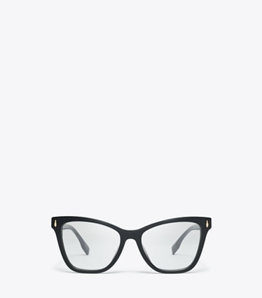 Tory Burch designer sunglasses & eyewear Miller Cat-Eye Eyeglasses in BLACK 1 front