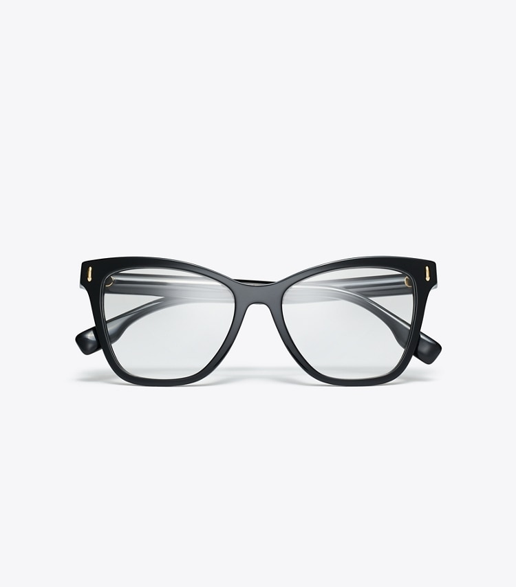 Tory Burch designer sunglasses & eyewear Miller Cat-Eye Eyeglasses in BLACK 1 overhead
