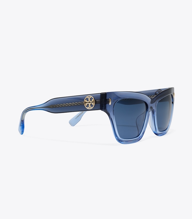 Tory Burch designer sunglasses & eyewear Miller Cat-Eye Sunglasses in NAVY GRADIENT/DARK BLUE front