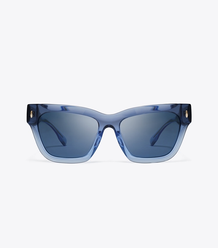 Tory Burch designer sunglasses & eyewear Miller Cat-Eye Sunglasses in NAVY GRADIENT/DARK BLUE front