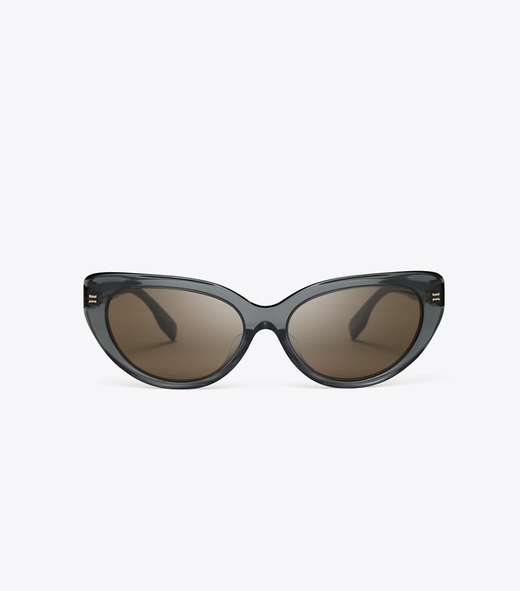 Tory Burch designer sunglasses & eyewear Miller Cat-Eye Sunglasses in WASHED BLACK/DARK BROWN front