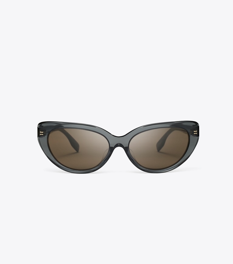 Tory Burch designer sunglasses & eyewear Miller Cat-Eye Sunglasses in WASHED BLACK/DARK BROWN front