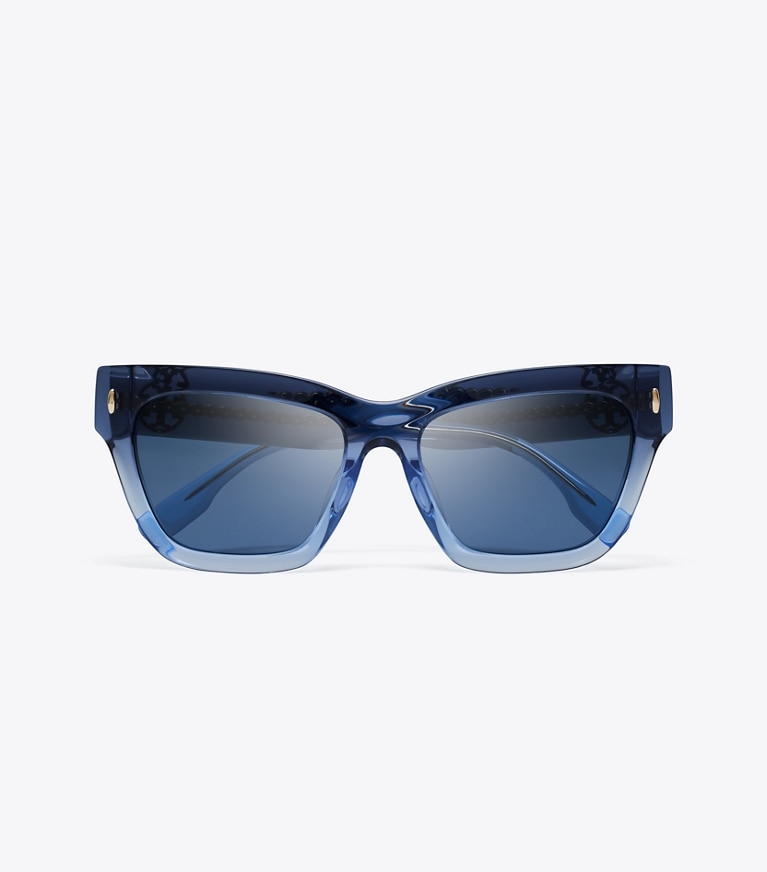 Tory Burch designer sunglasses & eyewear Miller Cat-Eye Sunglasses in NAVY GRADIENT/DARK BLUE front