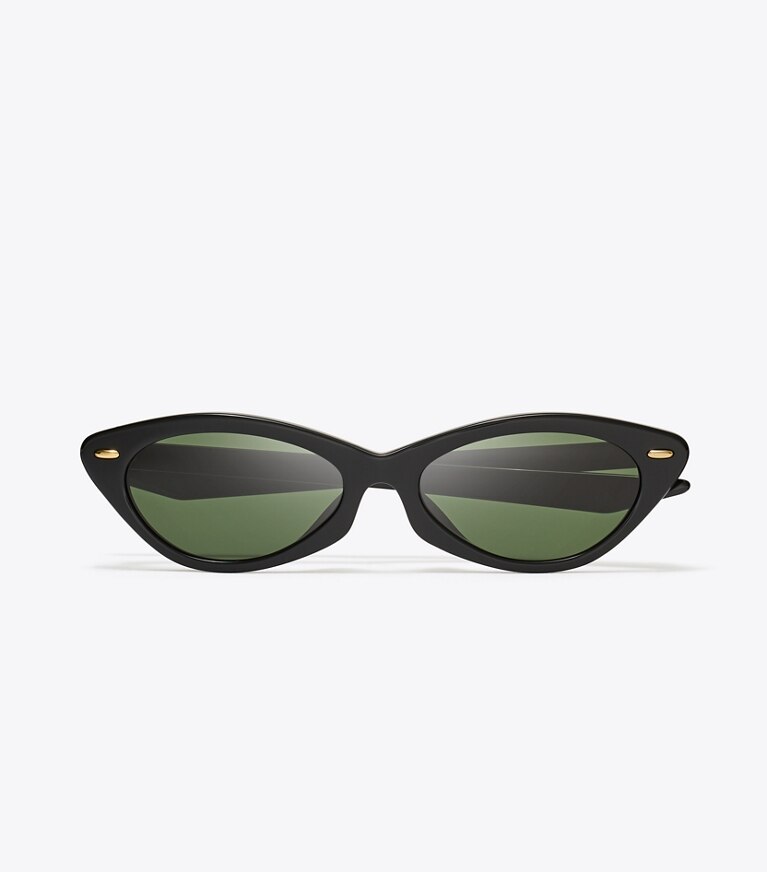 Tory Burch designer sonnenbrillen & brillen Miller Cateye-Sonnenbrille in BLACK/DARK GREEN front