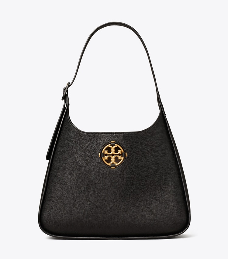 Tory Burch designer hobo bags Miller Classic Shoulder Bag in Black front