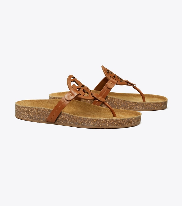 Tory Burch designer sandalen Miller Cloud in Classic Cuoio / Natural angle