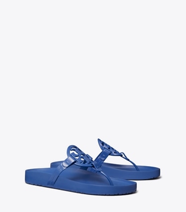 Tory Burch designer sandals Miller Cloud Light in BLUE PLANET angle