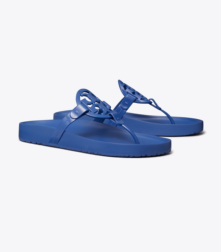 Tory Burch designer sandals Miller Cloud Light in BLUE PLANET angle