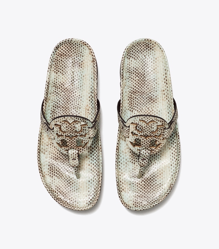 Tory Burch designer sandals Miller Cloud Lug Sandal in SEASIDE ROCCIA / PERFECT BLACK overhead