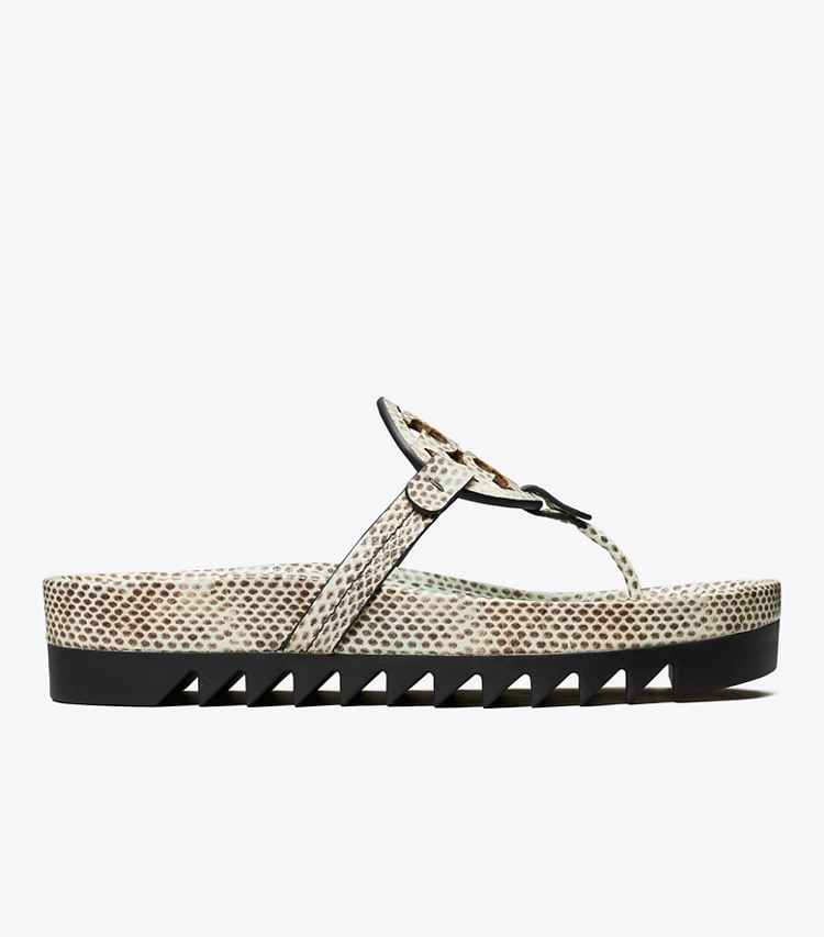 Tory Burch designer sandals Miller Cloud Lug Sandal in SEASIDE ROCCIA / PERFECT BLACK side