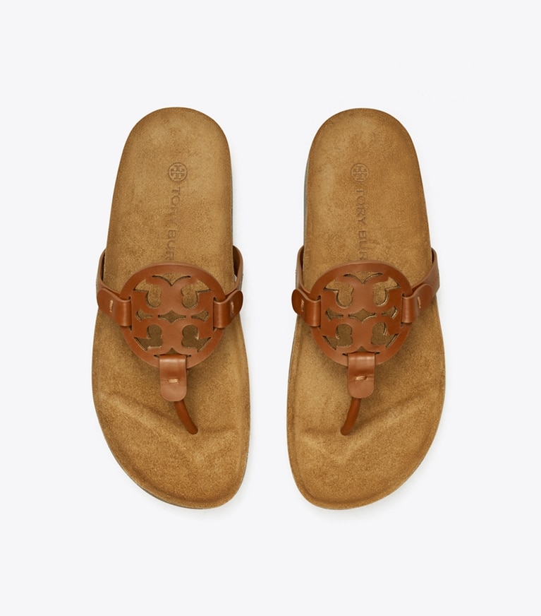 Tory Burch designer sandalen Miller Cloud in Classic Cuoio / Natural angle